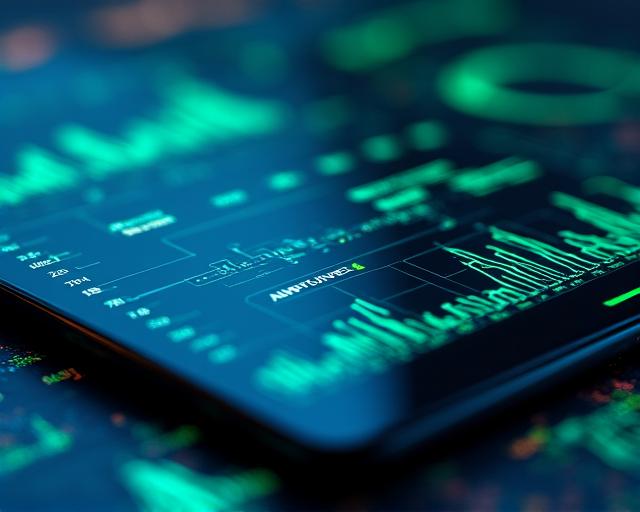 หน้าจอแสดงผลแดชบอร์ด AI สำหรับการลงทุน